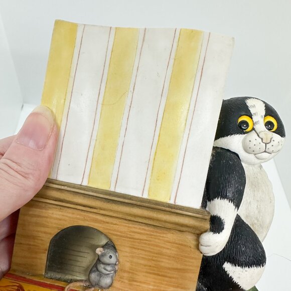 VTG Comic Curious Cats Tuxedo Cat Mouse Watching You Bookend Hide Figurine - Picture 9 of 12